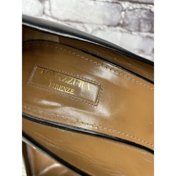 Aquazzura Firenze Black Leather Stiletto High Dress Heels Women Sz 41EU/10.5M US - Picture 10 of 16